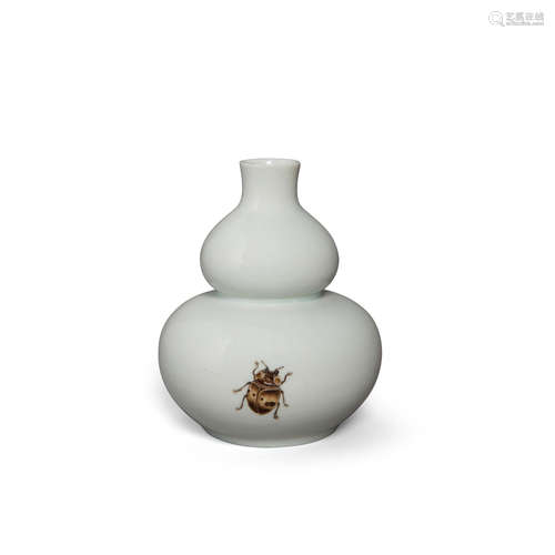 A small double gourd vase with polychrome cicada decoration  Republic period