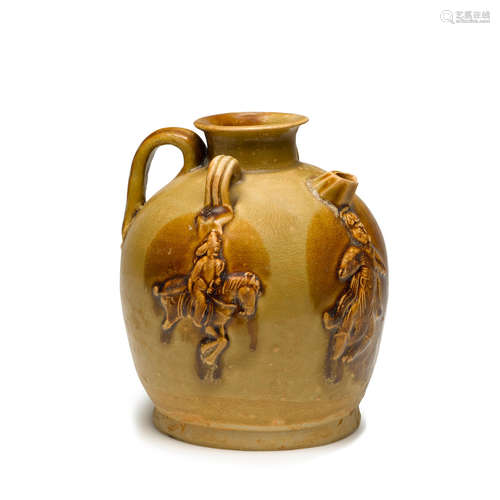 A changsha ewer with applied decoration  Tang dynasty, 9th century