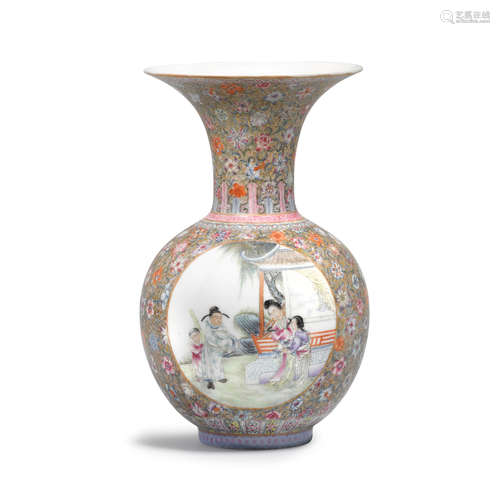 A polychrome enamel decorated vase  Republic Period