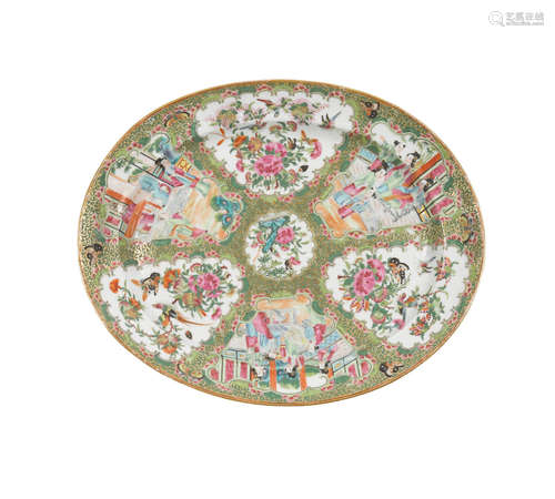 Two 'Rose Medallion' platters  Mid-19th century