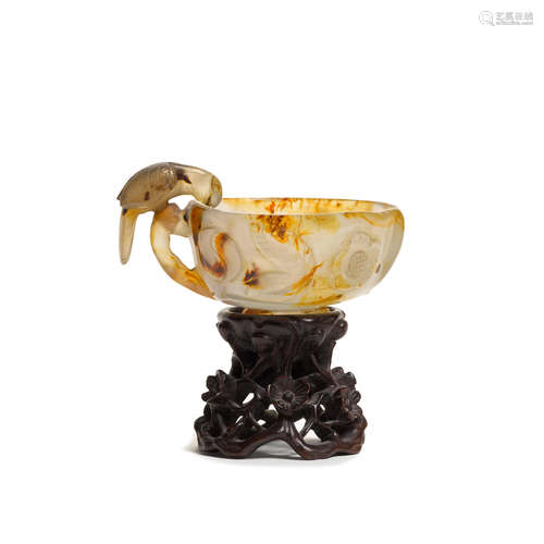 An agate libation cup  Late Qing dynasty