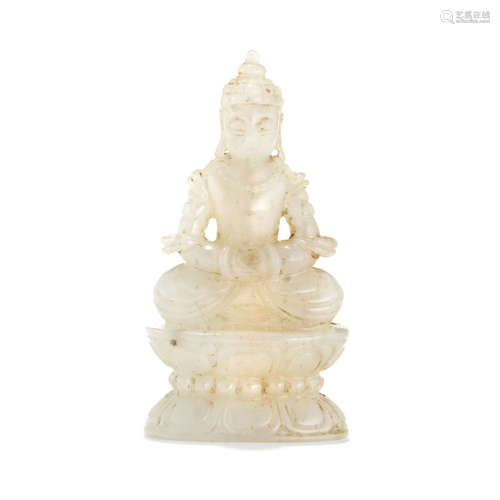 A small carved jade figure of Amitayus