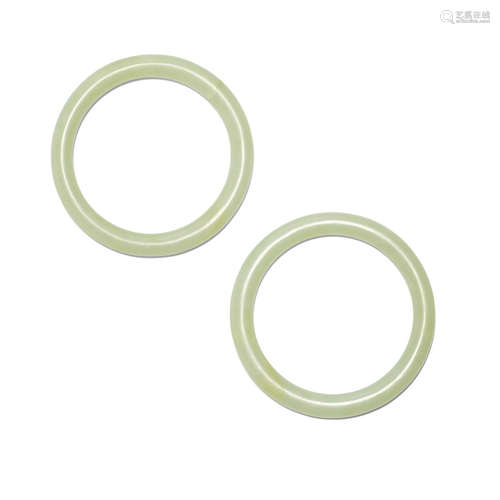 A pair of jade bangles