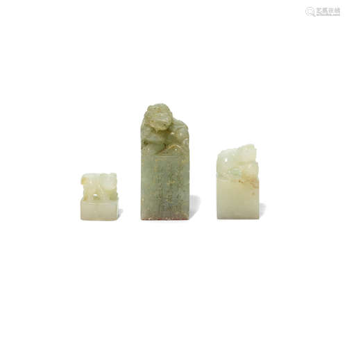 A group of three jade seals