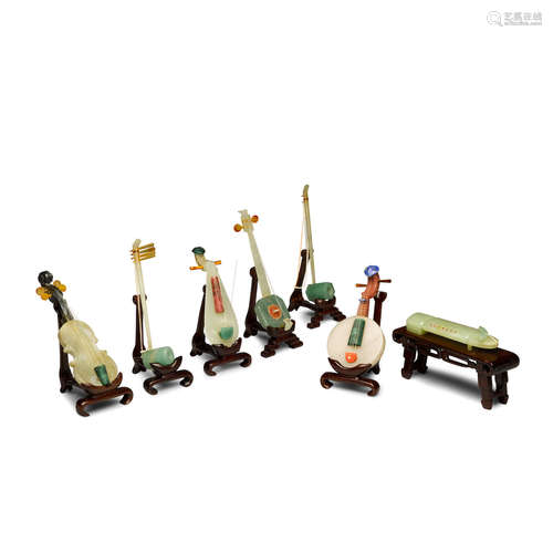 A Set of Hardstone Miniature Instruments