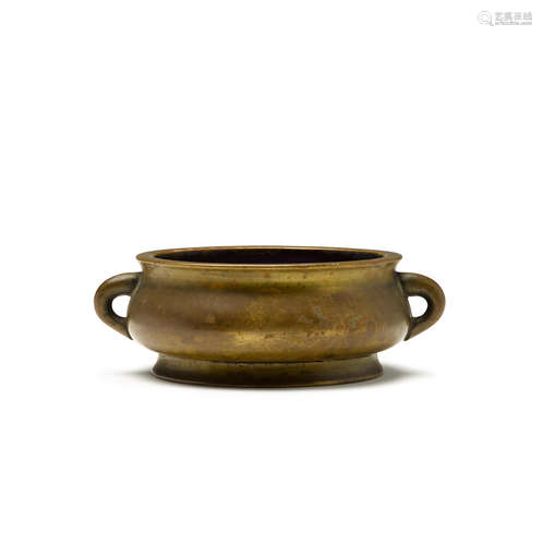 A CAST BRONZE BOMBE CENSER  Wu Bangzuo mark, Qing dynasty