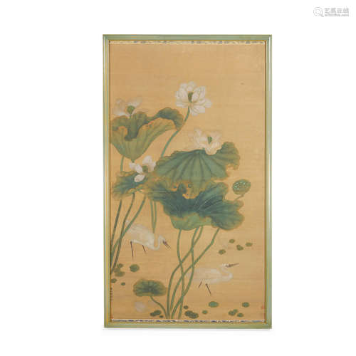 Anonymous (19th century)  Cranes and Lotus