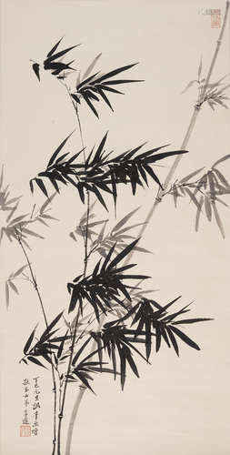 Wang Jiqian (C. C. Wang, 1907-2003)  Bamboo and Peony