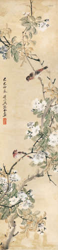 1869-1938 吴笠仙 花鸟 立轴 设色纸本