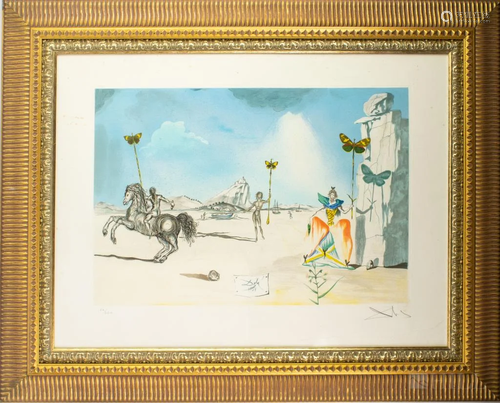 After Salvador Dali Les Papillion L/E Lithograph SIGNED