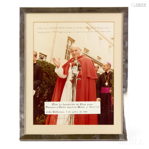 Pope John Paul II Autographed Photo w Camus…