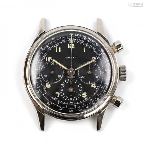 1950's Gallet Chronograph Steel Men's Wris…