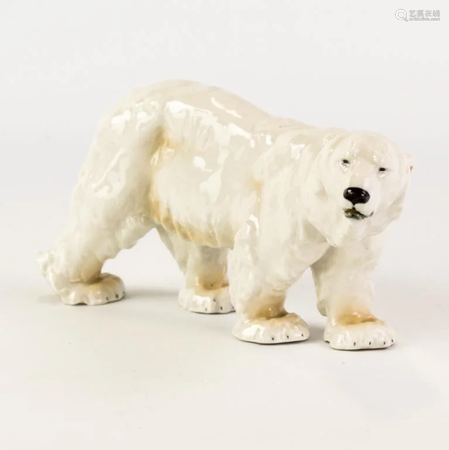 Antique Meissen Porcelain Polar Bear Figurine 9