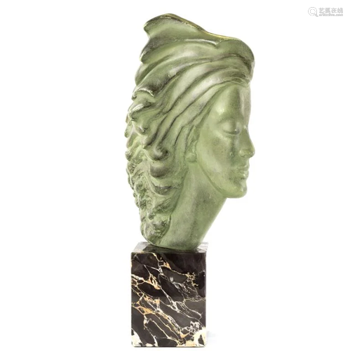 Peggy Mack Woman With Flowing Hair Bust Sculpture