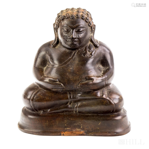 South East Asian Cast Bronze Seated Buddha Statue