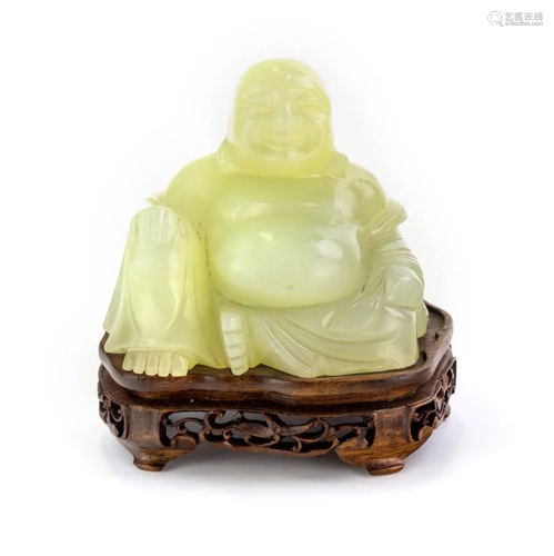 Chinese Green Jade Happy Hotei 4