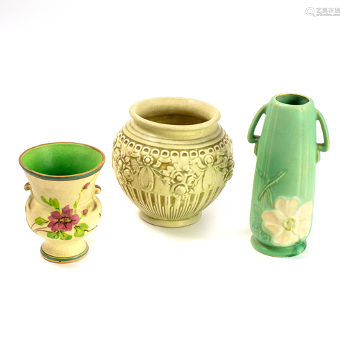 Lot of 3 Weller American Art Pottery Flower Va…