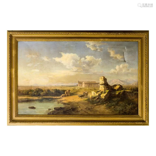 Julius Montalant Oil On Canvas Landscape Painting