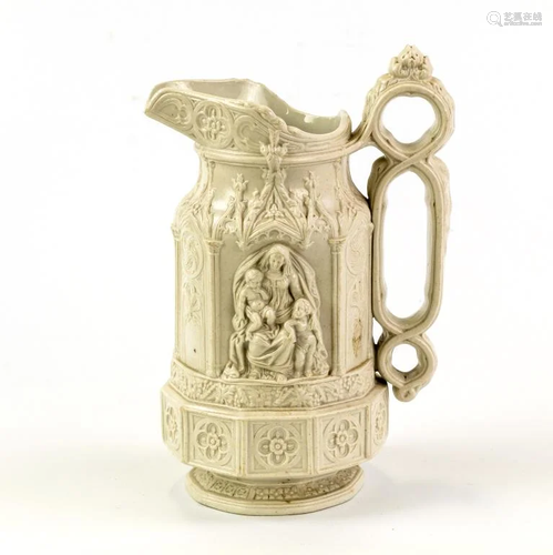 Charles Meigh Gothic Minister Jug w/ Mary & Jesus