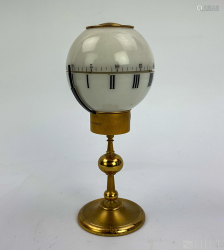 Rare Movado Tempus Fugit 8 Day Brass Globe Clock