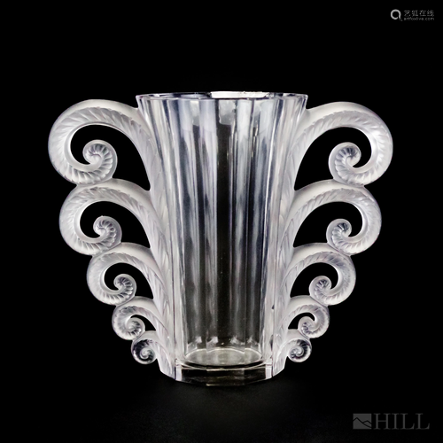 R. Lalique France Beauvais Crystal Art Glass Vase