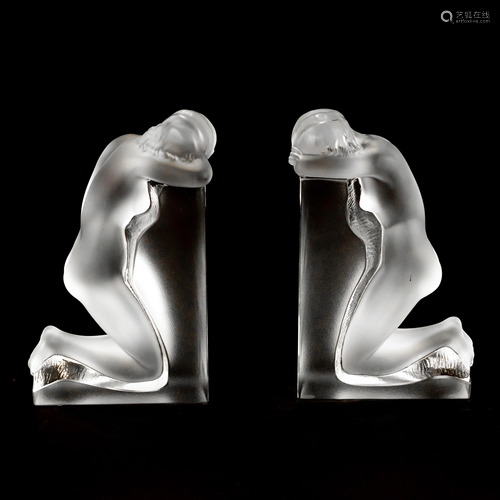 Pr Lalique Reverie Female Nude Art Glass Booke…