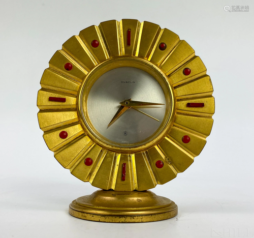 Gubelin VTG Gilt & Enamel 8 Day Desk Alarm Clock