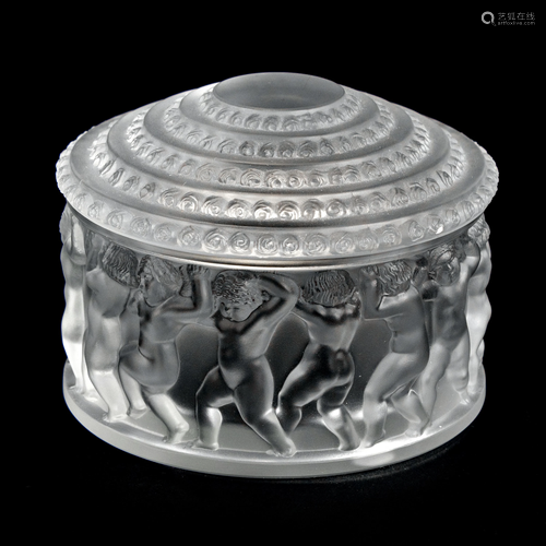 Lalique French Crystal Enfants Vanity Lidded Box