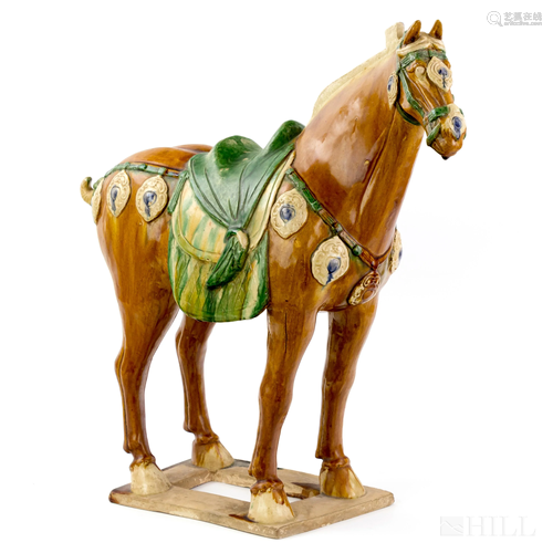 Tang Dynasty Sancai Glazed Porcelain Horse Statue