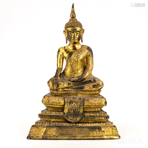 Antique Gilt Bronze Chinese Tibetan Buddha Statue