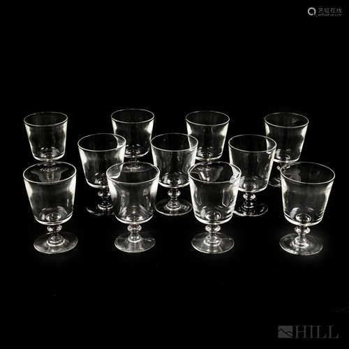 11 Steuben Art Glass Crystal Water Goblet Glasses