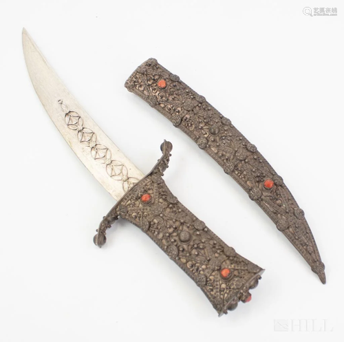 Silver & Coral Presentation Dagger w/ 925 …