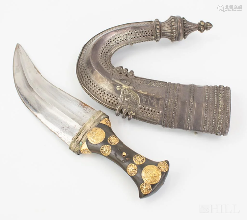 Persian Ottoman Silver & Gold Presentation Dagger