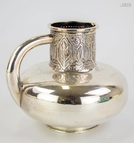 Turkish SK 900 Fine Silver Repousse Modernist Jug