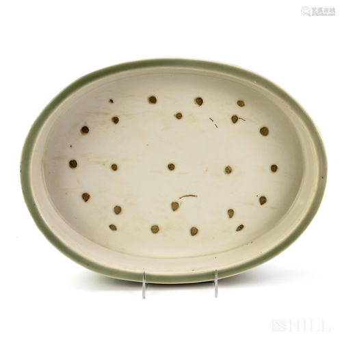 Chinese Celadon Glaze Porcelain Low Bowl Planter