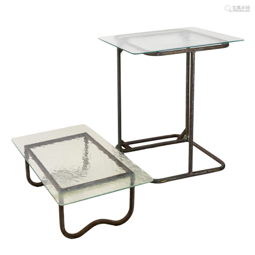 Walter Lamb Bronze Outdoor TWO Patio Side Tables