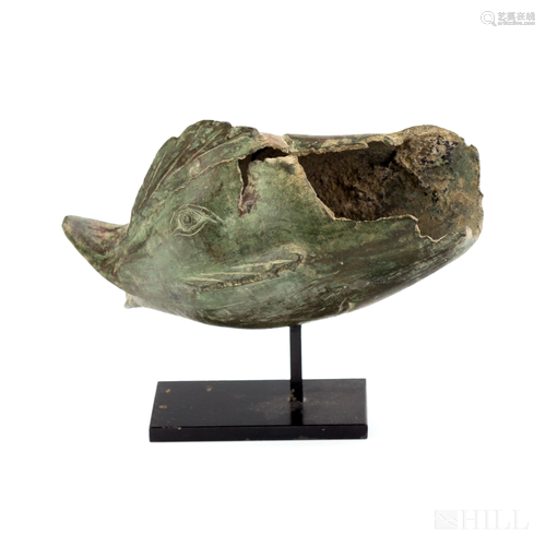 Ancient World Bronze Dolphin Sculpture Fragment