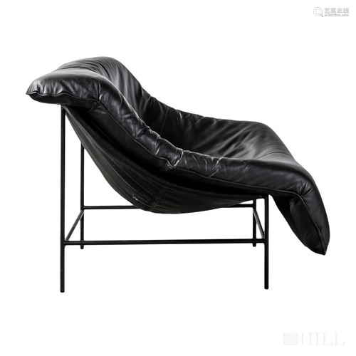 Gerard Van Den Berg Black Leather Butterfly Chair