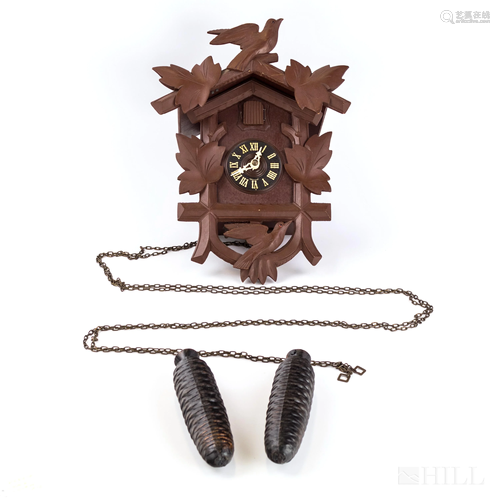 Vintage German Folk Art Carved Wood Cuckoo Clock