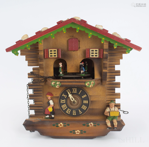 Vintage German Black Forest Figural Cuckoo Clock