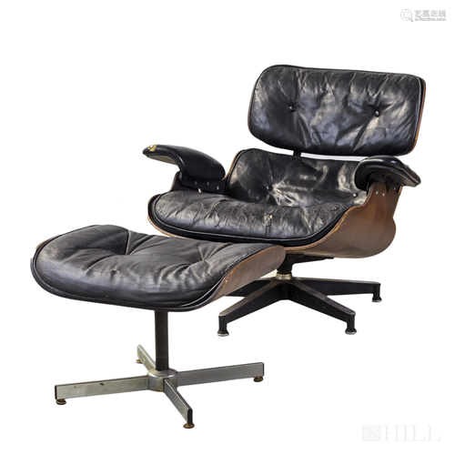 Herman Miller Eames Black Lounge Chair & Ottoman