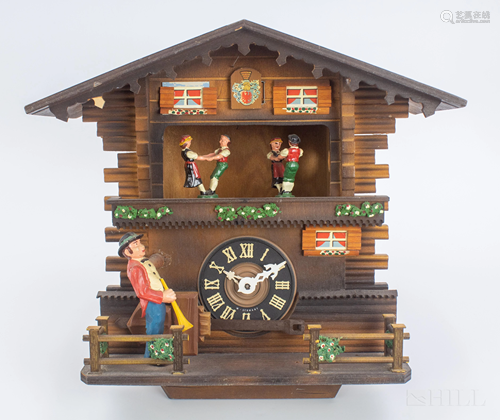 German Folk Art Little Chalet Cuckoo Wall Clock