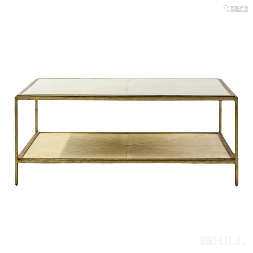 Maitland Smith Faux Ivory Shagreen Coffee Table