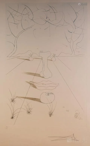 Salvador Dali Visage Surrealite, Aurelia Engraving