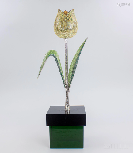 Clara Brinkerhoff B.1966 Swarovski Tulip Sculpture