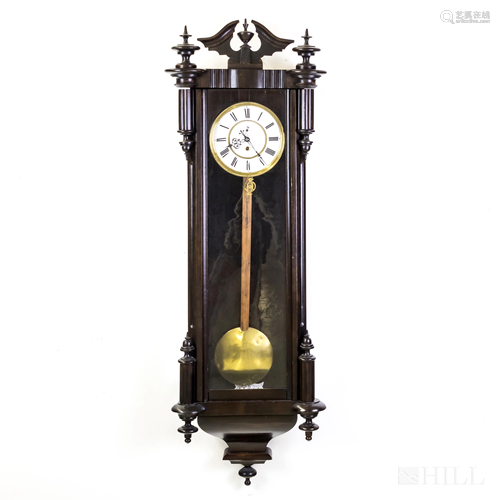 Antique Victorian Walnut Case Pendulum Wall Clock