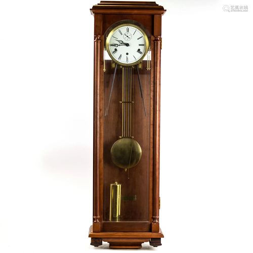 Custom American Cherry Wood Chime Glass Case Clock