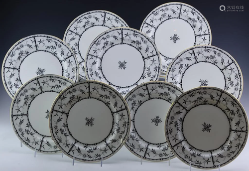 Tiffany & Co Hammersley Bamboo Black Dinner Plates