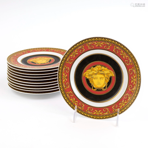 11 Versace Rosenthal Medusa Red Bread Butter Plate