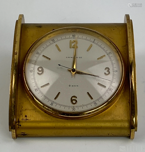 VTG Tiffany & Co. Working Gilt Brass Desk Clock